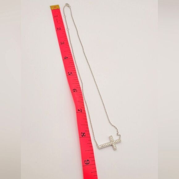 Sterling Silver Cross Necklace, - Picture 6 of 8